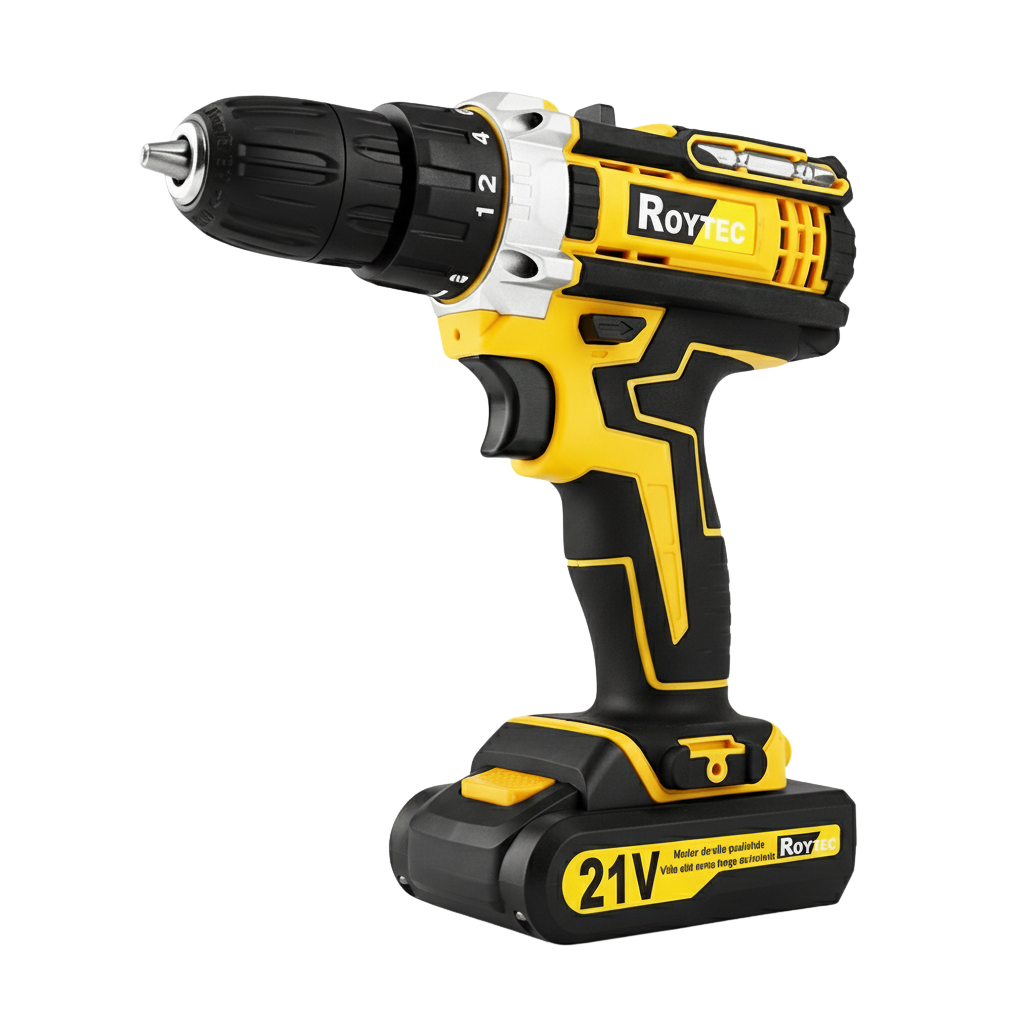 Parafusadeira Furadeira elétrica impacto 21V 2 Baterias Com Maleta e Acessórios Completo 110v/220v