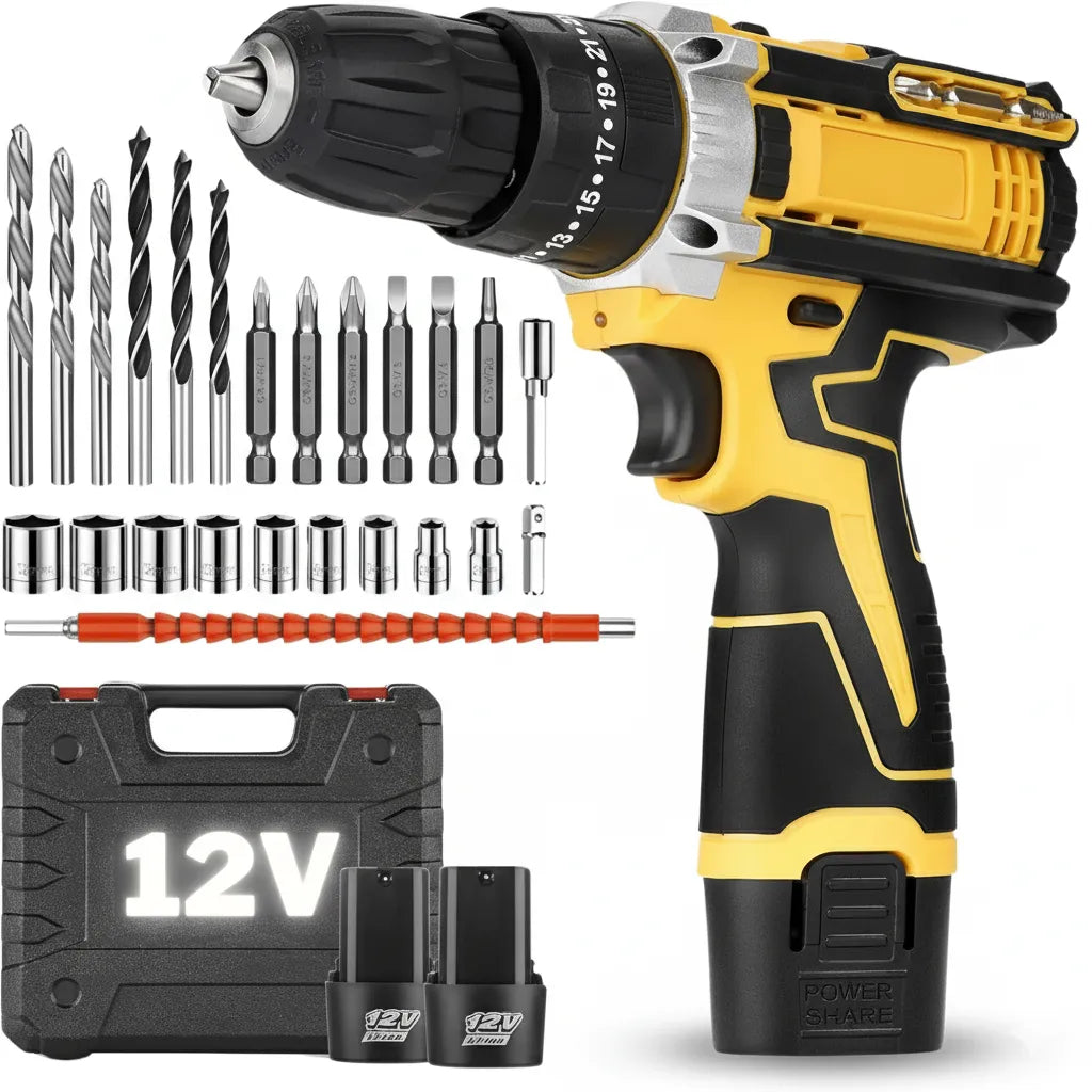 Parafusadeira Furadeira a Bateria 12V Profissional Com bateria