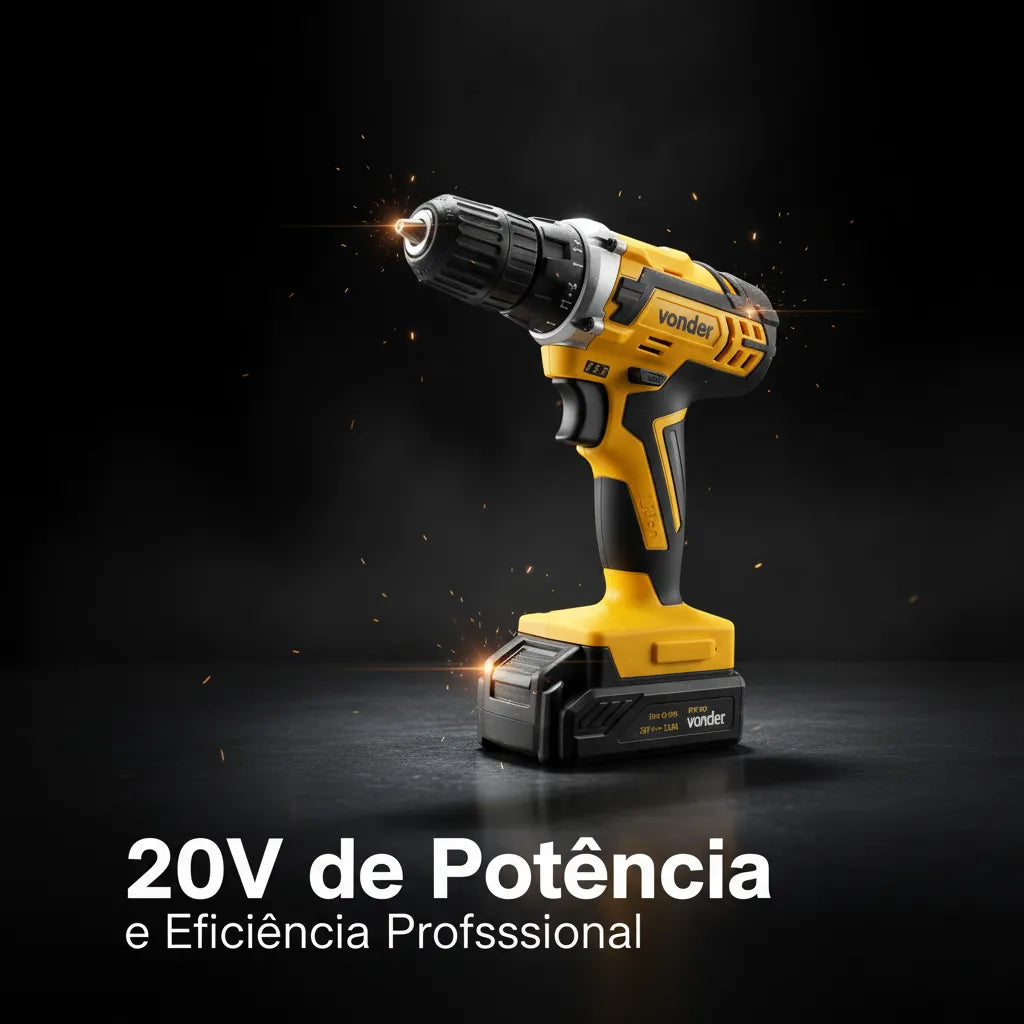 Parafusadeira Furadeira Sem Fio 20v Reversível PFV 238 com Maleta Broca e Bits 110v 220v