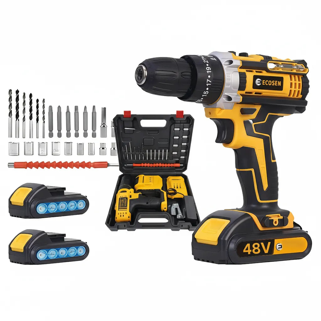 Parafusadeira Furadeira 48V 2 Baterias Com Maleta e Acessórios Completo