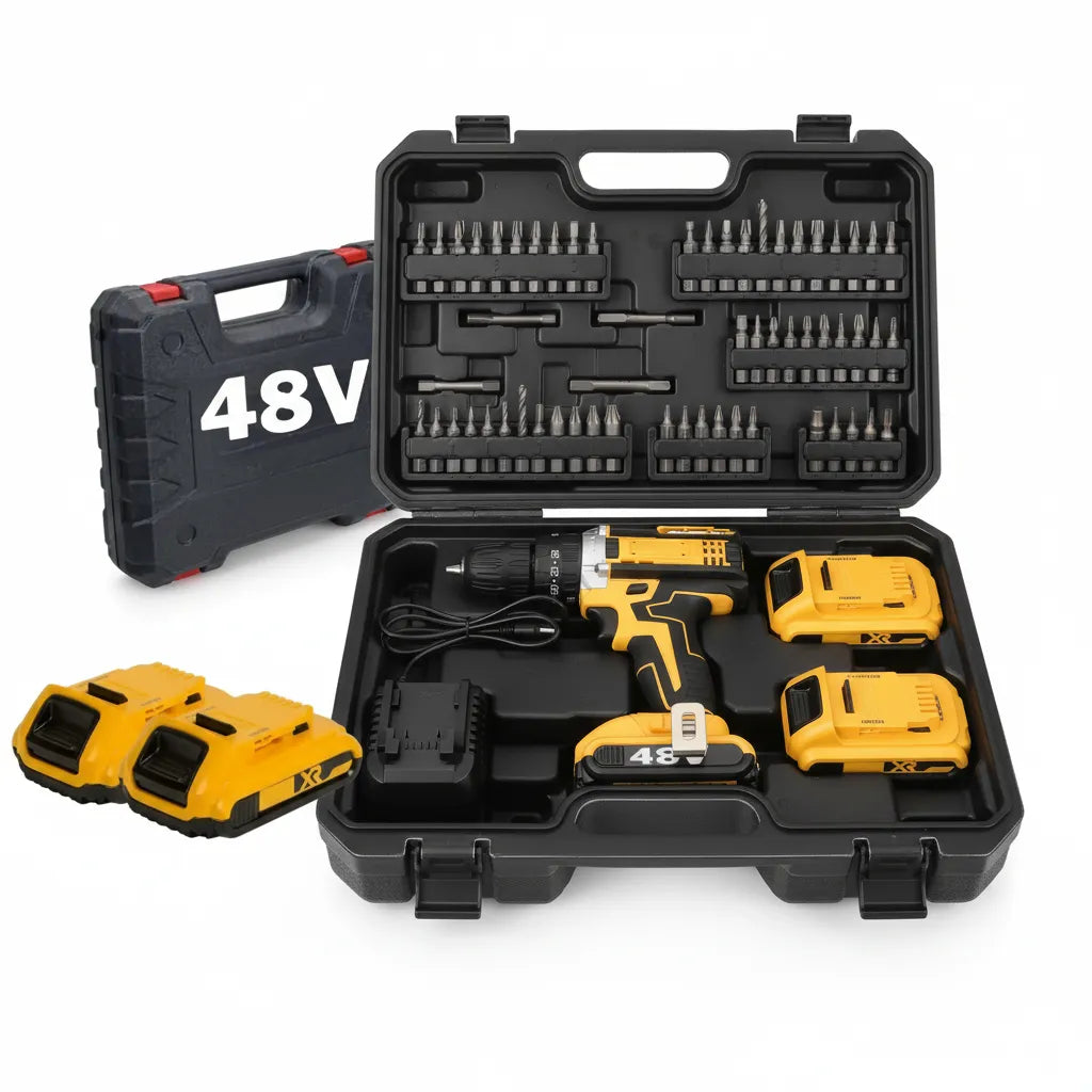 Parafusadeira Furadeira 48V 2 Baterias Com Maleta e Acessórios Completo