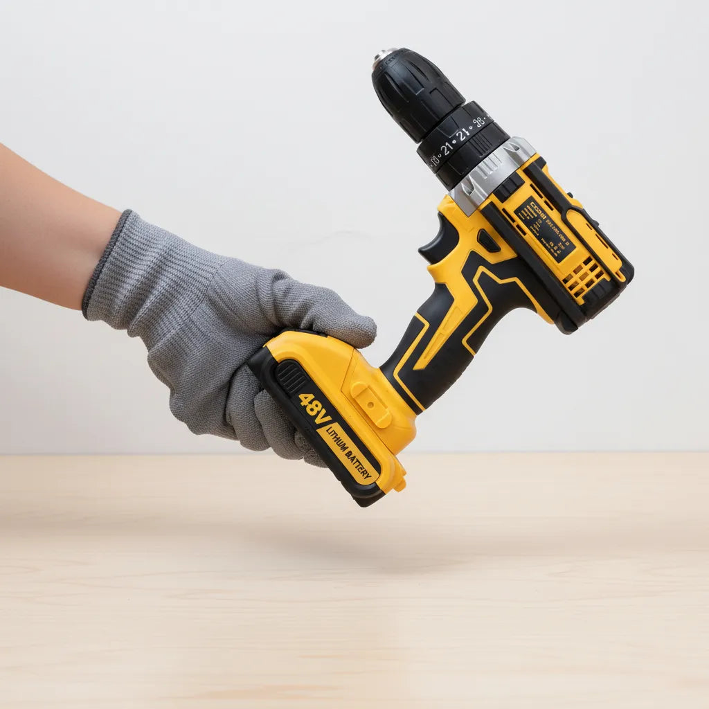 Furadeira Parafusadeira Impacto 48V Mais Completa Sem Fio Portátil 2 Baterias Base Carregadora