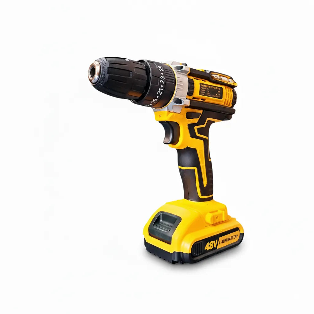 Furadeira Parafusadeira Impacto 48V Mais Completa Sem Fio Portátil 2 Baterias Base Carregadora