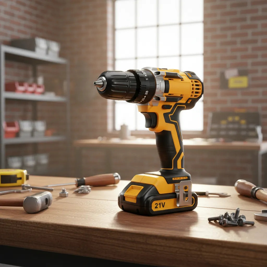 Furadeira e Parafusadeira de Impacto à Bateria 21V BIVOLT com Kit Brocas