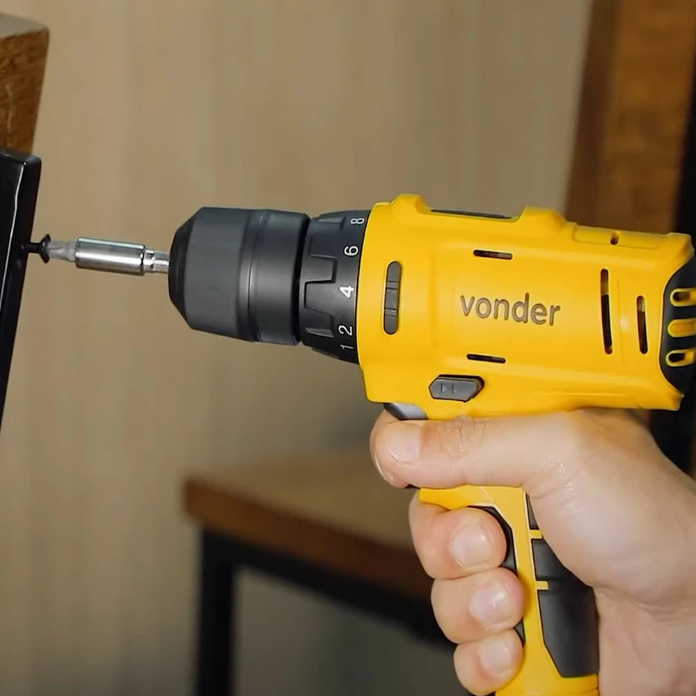 Parafusadeira Furadeira Profissional 12V PFV120 Bivolt + Broca Bits Maleta