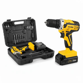 Parafusadeira Furadeira Sem Fio 20v Reversível PFV 238 com Maleta Broca e Bits 110v 220v