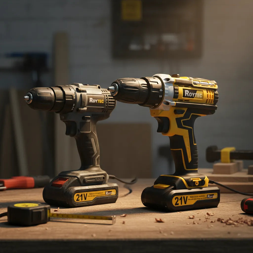 Parafusadeira Furadeira elétrica impacto 21V 2 Baterias Com Maleta e Acessórios Completo 110v/220v