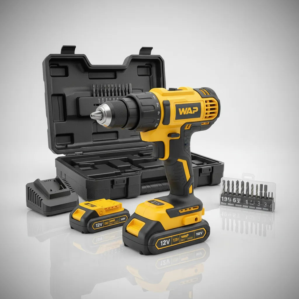 Furadeira Parafusadeira WAP BPF 12K3 a Bateria 12V Com Kit de Brocas e Bits