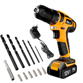 Furadeira Parafusadeira WAP BPF 12K3 a Bateria 12V Com Kit de Brocas e Bits
