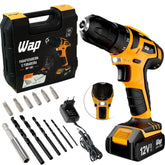 Furadeira Parafusadeira WAP BPF 12K3 a Bateria 12V Com Kit de Brocas e Bits