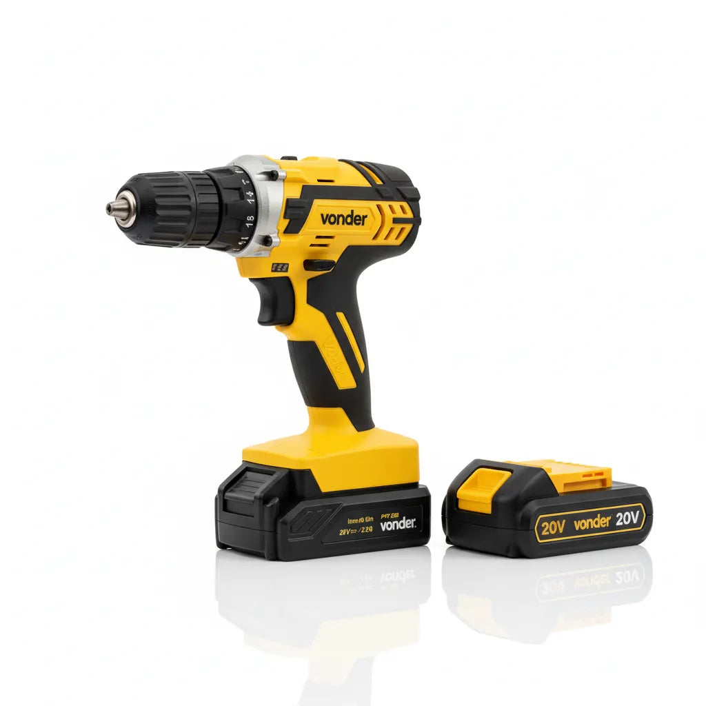 Parafusadeira Furadeira Sem Fio 20v Reversível PFV 238 com Maleta Broca e Bits 110v 220v