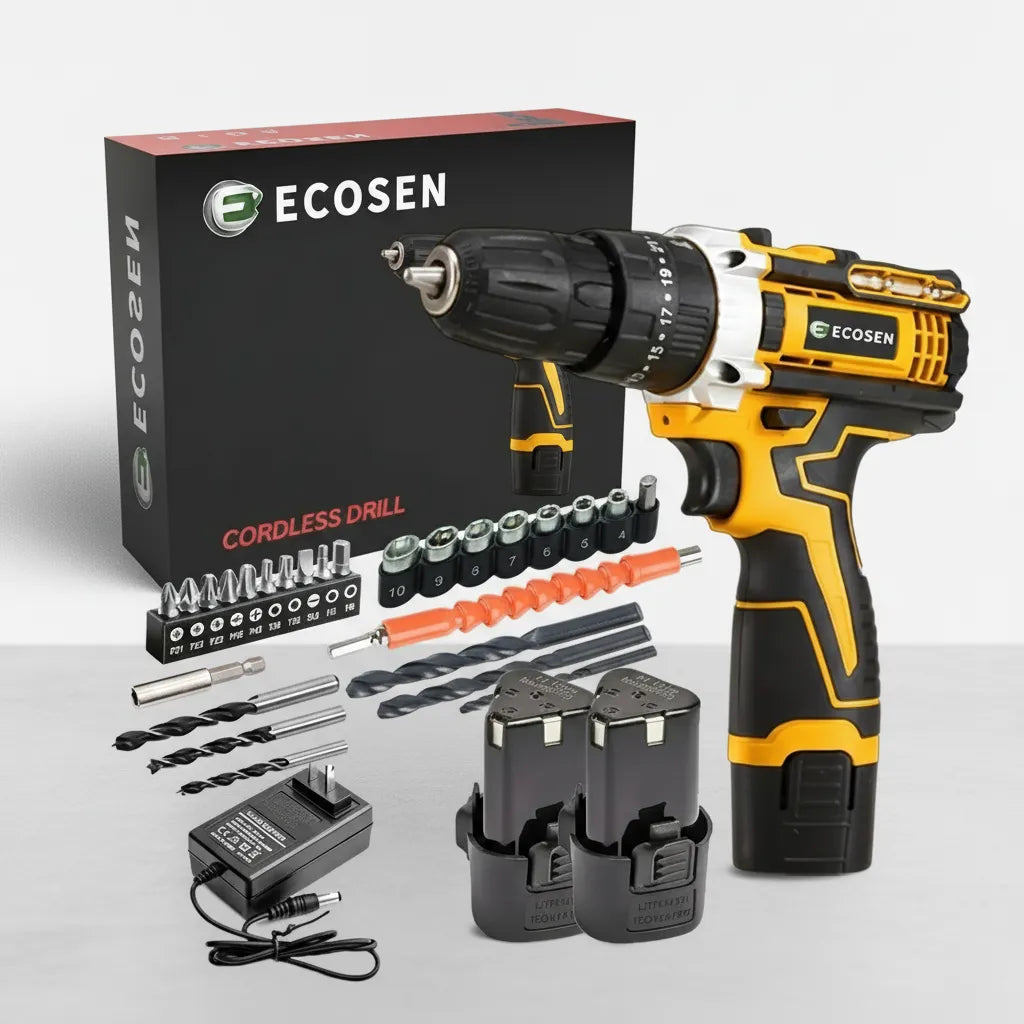 Parafusadeira Furadeira Sem Fio Impacto 12V 2 Baterias e Acessórios Completo