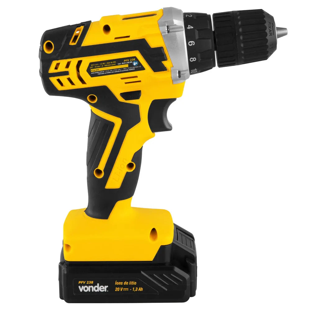 Parafusadeira Furadeira Pro Sem Fio 20v com Maleta Broca e Bits